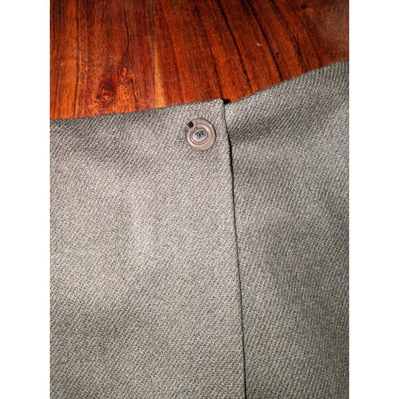 Michele VINTAGE 100% Wool Skirt Sz L Solid Lined Army Green Classic Office VTG - Picture 5 of 12